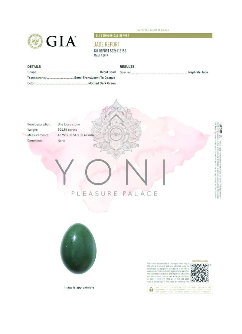 Yoni Egg - set da tre (Pietra Ovale Giada)