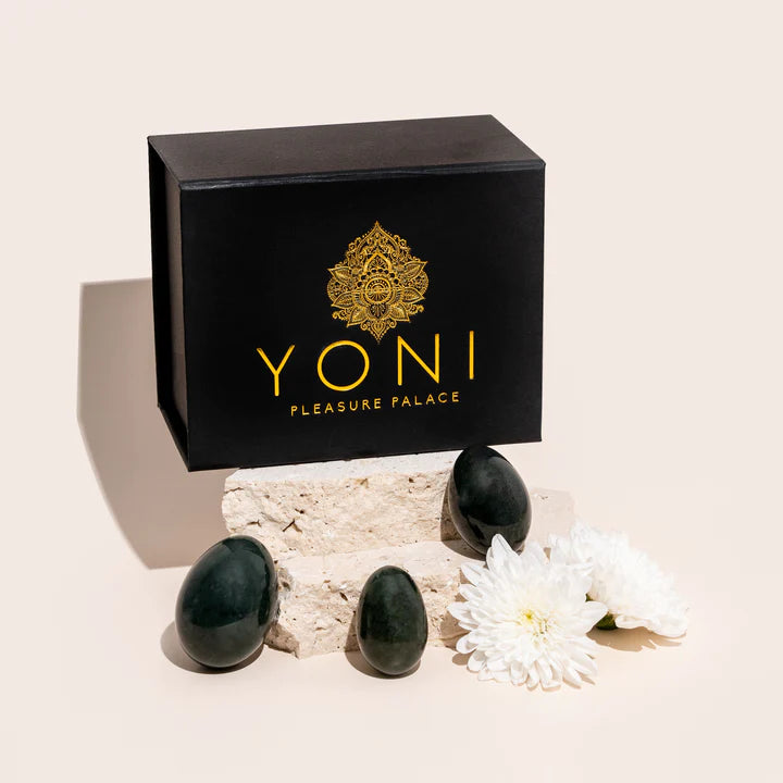 Yoni Egg - set da tre (Pietra Ovale Giada)