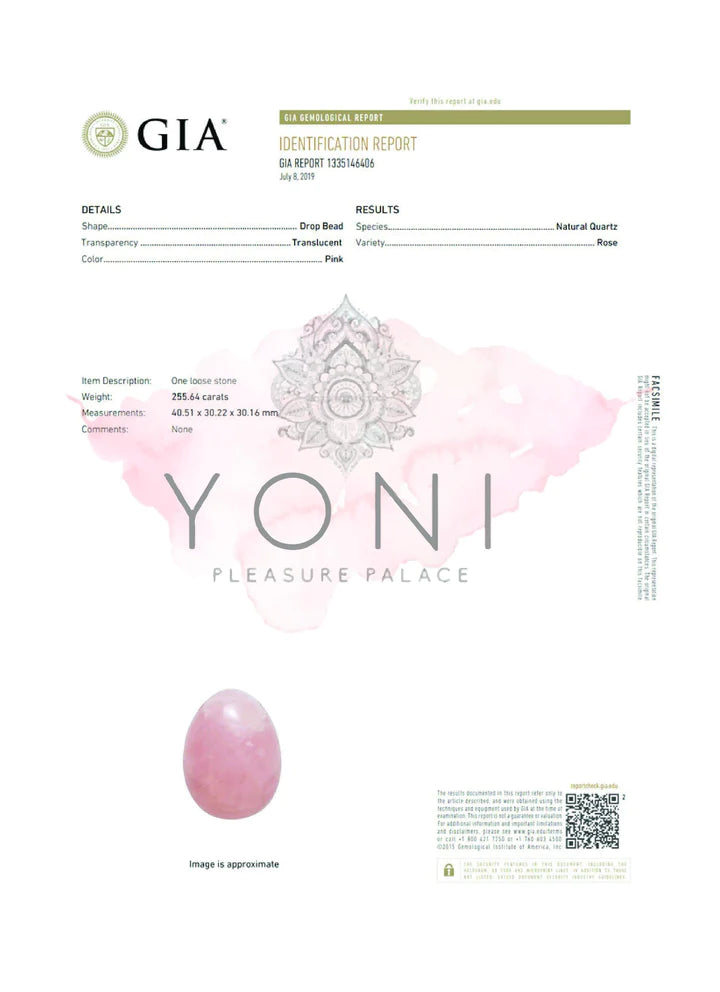 Yoni Eggs - set da tre (Pietra Ovale Quarzo Rosa)